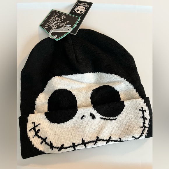 NWT Jack Skellington Roll Down Beanie - Picture 2 of 5